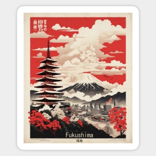 Fukushima Japan Vintage Poster Tourism Sticker